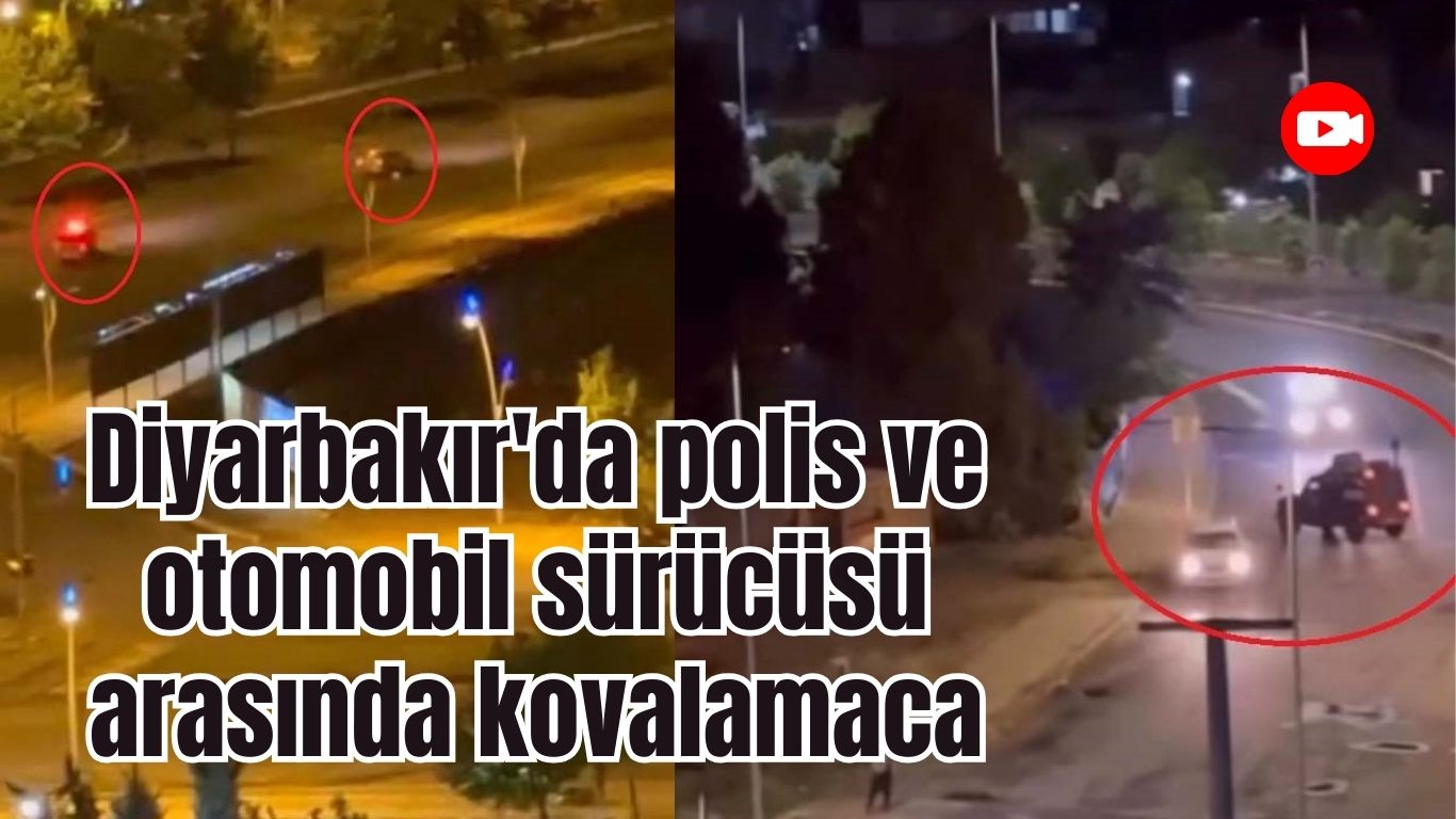 Diyarbakır’da polis ve otomobil sürücüsü arasında kovalamaca