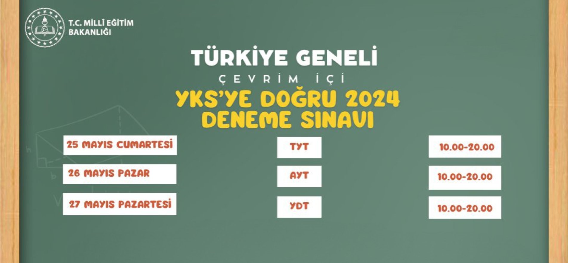 MEB’den, ‘YKS’ye Doğru 2024’ Türkiye geneli çevrimiçi deneme sınavı