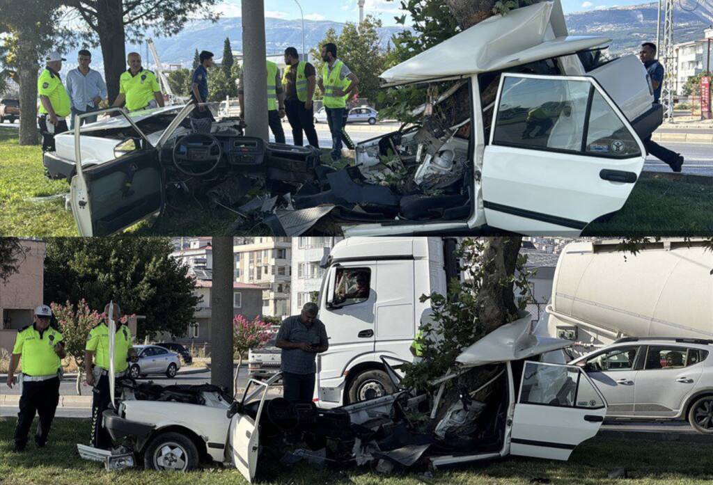 Hurdaya dönen otomobilden sağ çıkamadı