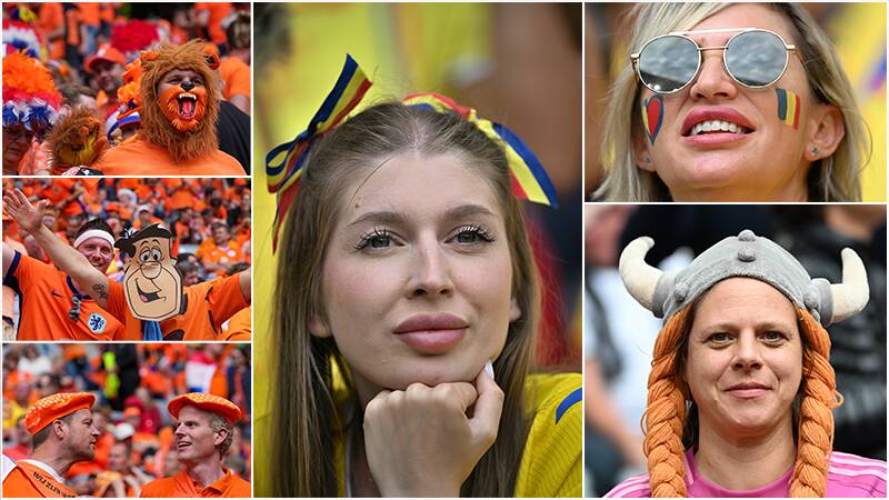 Romanya-Hollanda maçından renkli görüntüler