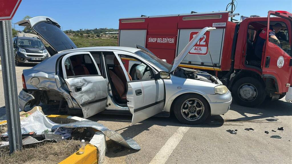 Sinop'ta meydana gelen trafik